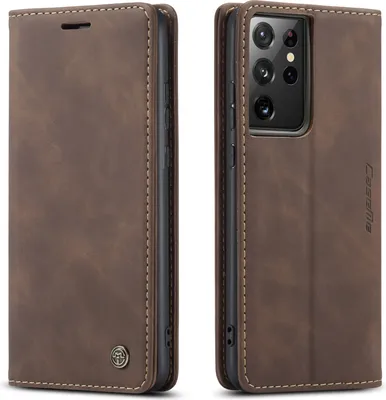 Obrázek produktu pro Samsung Galaxy S21 Ultra 5G Case, LaimTop RetroPolyuretankožené pouzdro s funkcí stojánku Ochranné pouzdro pro Samsung Galaxy S21 Ultra 5G Coffee