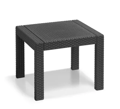 Produktbild von Allibert by Keter Lounge-Tisch Victoria, Kunststoff Rattanoptik Anthrazit, quadratisch, witterungsbeständig & UV-resistent, Balkon geeignet, ca. 59 x 59 x 43 cm