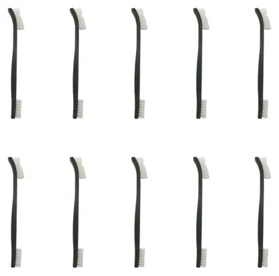 10 Doppelend-Nylon-Reinigungsbürsten 17 cm, schwarz