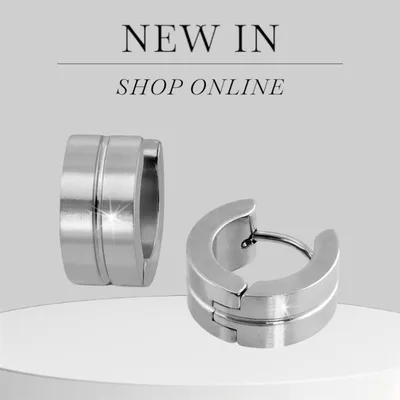 Produktbild von Edelstahl Ohrringe Creolen Klappcreolen Stainless Hochglanzpoliert