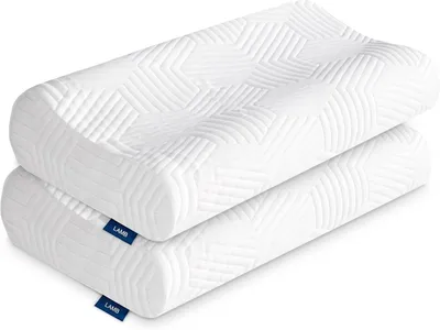 Obrázok produktu pre Vankúš z pamäťovej peny 60 x 36 cm, 2 kusy, výškovo nastaviteľný, opierka krku, pre bočný spánok