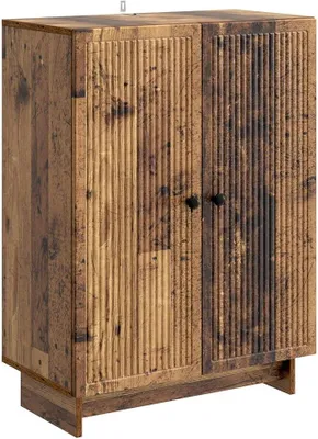 Immagine prodotto di Mobile contenitore in stile legno anticato, 66 x 34,5 x 90 cm, credenza vintage in legno composito con 2 ante e ripiani, mobiletto contenitore per soggiorno, sala da pranzo e ingresso