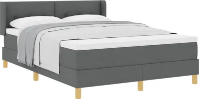 Obrázok produktu pre Posteľ s pružinovým rámom Tmavo šedá 190 x 140 cm látka