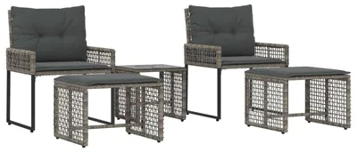 Image de vidaXL Ensemble de meubles de jardin avec coussins 5 pièces Gris