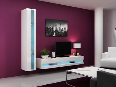 Obrázok produktu pre Obývacia stena GOVI NEW 8A biela / biely lesk
