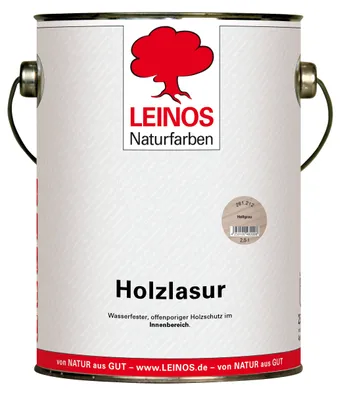 Produktbild von LEINOS 261 Holzlasur für Innen 212 Hellgrau 2,5 l
