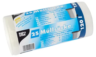 Zdjęcie produktu dla Papstar Müllsäcke transp. HDPE 120l