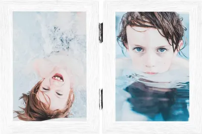 Image de vidaXL Cadre photo double collage blanc 2x(13x18 cm)