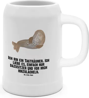 Produktbild von Mr. & Mrs. Panda Krug Robbe Lachen - Weiß - Geschenk, Seehund, Bierhumpen, Ostsee, Seidel, Robben, Strand, Nordsee, Meerestier, Tiere, Tonkrug, Steinkrug, Humpen