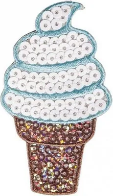 Produktbild von Aufnäher zum Aufbügeln mit Glitzer 4 x 6,8 cm - Eiscornet