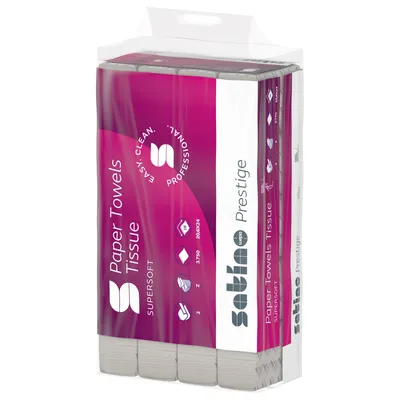 Produktbild von Satino Papierhandtuch 276620 2lg. 20,6x24cm Z-Falz ws 25x150Bl.