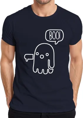 Produktbild von BOO! süßer Geist Halloween lustig Kinder Cartoon niedlich retro Herren T-Shirt, Navy, XL