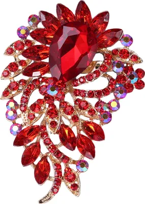 Produktbild von Elegante bunte Strass-Glasbrosche, leuchtende Farbe, unregelmäßige Form, Anstecknadel, Schal, Anzug, Kragen, Abzeichen, Outfit-Zubehör