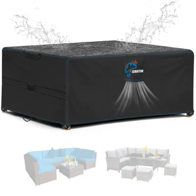 Terrassenmöbelabdeckung 180x120x74 cm, wasserdicht, 300D Oxford, schwarz
