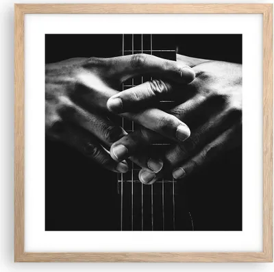 Produktbild von Gerahmtes Poster - Rahmen in heller Eiche - Gitarre Musiker Musik - 40x40 cm - Wand Bild - Wanddeko - Wandbilder - Kunstposter - Wandposter - Bilderrahmen - Bilder - Kunstdruck - P2NAC40x40-4960