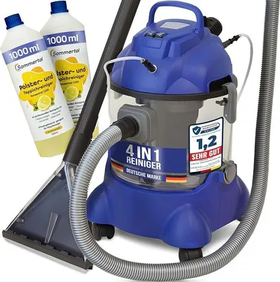 Immagine prodotto di Aspirapolvere umido/secco per auto HYDRO 7500 + shampoo per la pulizia da 2 litri - Aspirapolvere multifunzione per auto, ideale per la pulizia di tappezzerie - 1200 W, capacità serbatoio 20 litri, potenza di aspirazione 22 kPa