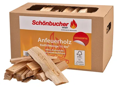 Produktbild von Schönbucher Anfeuerholz im Karton 10 dm3,