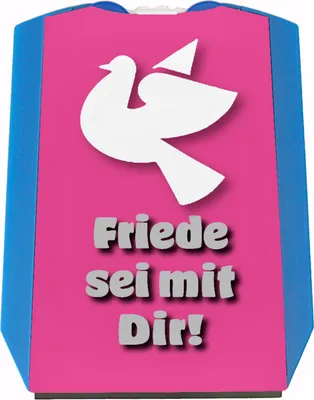 Produktbild von Friendstaube Parkscheibe in rosa mit Spruch Friede sei mit Dir