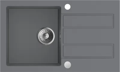 Produktbild von Granitspüle - Spülbecken - Küchenspüle - Dunkelgrau - 78 x 47 cm - Einbauspüle - Kratzfest, Elegant, Platzsparend, mit Siphon, Porto