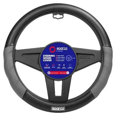 Obrázek produktu pro SPARCO SPC1101L, potah na volant, polyuretan, průměr 37 cm, průměr 38 cm, černá/šedá, kryt volantu
