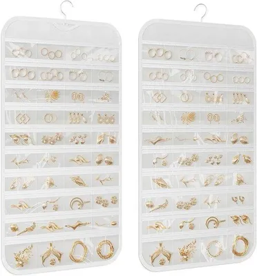 Produktbild von Famanu Schmuckorganizer mit 80 Fächern - praktischer Aufbewahrung für Ohrringe, Ketten, Armbänder und Ringe