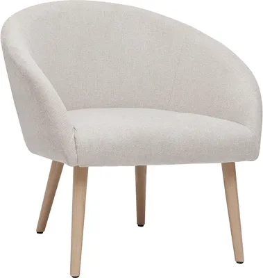 Produktbild von Miliboo - Sessel im beigen Samtdesign mit hellen Holzfüßen OLIVIA
