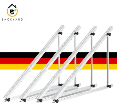 Produktbild von 4 Stück Solarpanel Halterung 118cm Befestigung Aufständerung Balkonkraftwerk Halterung Winkel 0-90 Grad