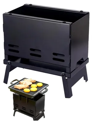 Produktbild von Tragbarer Holzkohlegrill für Camping - Klappbarer Grill mit Tragegriff