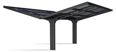 Produktbild von Palram - Canopia Aluminium Carport Sydney Wings Doppelcarport freistehend Schwarz 587x572x288 cm