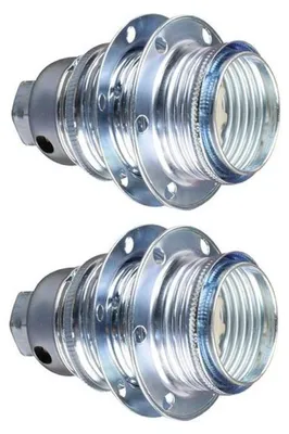 Productafbeelding van Lamphouder + 2 Ringen - E14 - Chroom - Per 2 stuks