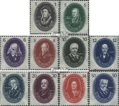 Produktbild von Briefmarken DDR 1950 Mi 261-270 (kompl.Ausg.) Bedarfsstempel gestempelt 250 Jahre Dt.Akademie der Wissenschaften