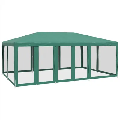 Obrázok produktu pre vidaXL Párty stan s 10 bočnými sieťovanými panelmi zelený 6x4 m HDPE