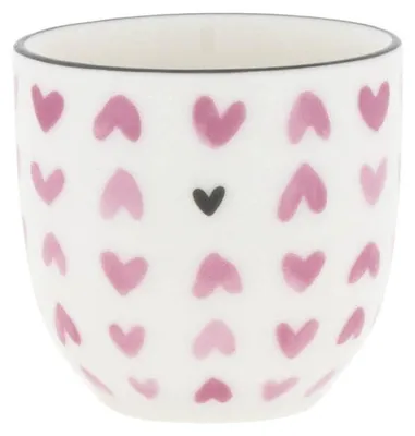 Produktbild von Eierbecher Hearts all over Herzen weiß rosa H. 5cm Keramik Bastion Collections