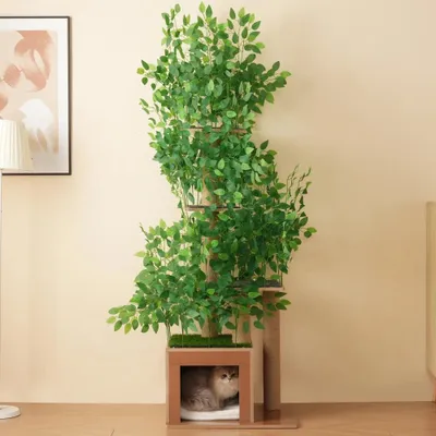 Immagine prodotto di Kratzbaum 190 cm - Albero per gatti - Design a forma di albero - 4 livelli e piattaforme - Casetta per gatti - Materiale sicuro per animali domestici - Elementi rimovibili