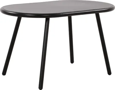 Produktbild von Couchtisch VORIN - Kunststoff Schwarz 80x45x45 cm | Sofatisch Oval Beistelltisch Wohnzimmertisch Klein