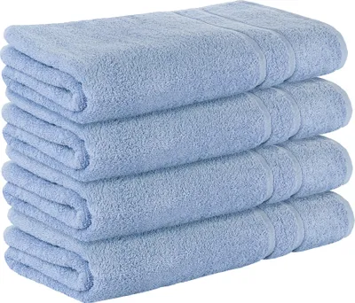 Produktbild von StickandShine 4er SET Premium Frottee Saunatuch 80x200 cm in hellblau  in 500g/m² aus 100% Baumwolle
