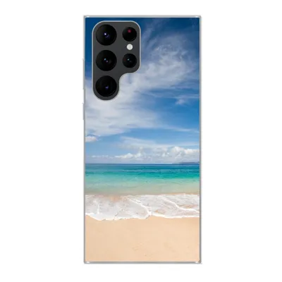Produktbild von MuchoWow® Handyhülle Schutzhülle Hülle für Samsung Galaxy S22 Ultra Ein tropischer Strand auf Hawaii, an dem die Wellen an Land gespült werden Silikon Softcase Handy Hülle - Abbildung