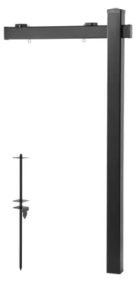 Produktbild von SucceBuy Maklergalgen 1845 mm Hoch, Immobilienschildständer aus PVC, Passend für Schilder (457,2x609,6 mm / 609,6x609,6 mm), Schilderpfosten für Verkaufsschilder im Außenbereich (ohne Schilder) Schwarz