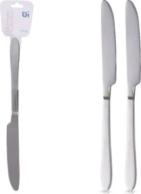Imagen del producto de Cuchillos de mesa de acero, juego de 2 piezas, juego de cuchillos de mesa, cubiertos, cuchillos, EXCELLENT HOUSEWARE 139407