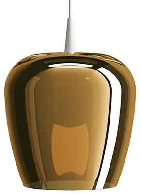 Image de Zafferano Suspension Bilia 230V Avec Diffuseur En Verre Borosilicaté Soufflé À La Bouche, Finition Blanc Et Bronze, Led 8W 3000K