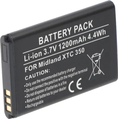 Produktbild von Akku passend für Midland XTC 350, Li-ion, 3,7V, 1200mAh, 4,4Wh