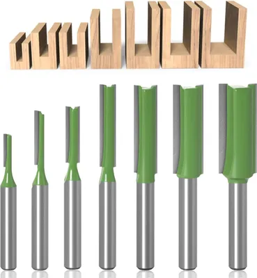 Produktbild von 6-mm-Nutfräser, 7-teiliges Set Nutfräser mit gerader Schneide, Vergaser-Holzfräser, Holzbearbeitungswerkzeuge