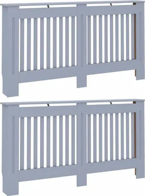 Zdjęcie produktu dla vidaXL Osłona grzejnika 2 szt. szara 152 x 19 x 81,5 cm Materiał drewnopochodny