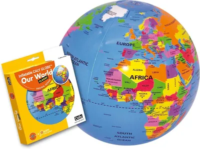 Imagen del producto de Globo inflable, diámetro de 30 cm, juguete educativo para niños, mapa mundial