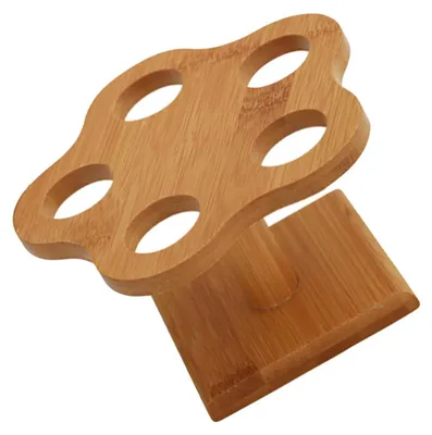 Eiskegelhalter aus Bambus, 5 Löcher, 15x15x9 cm