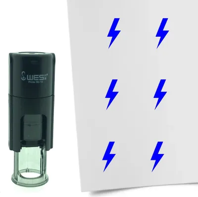 Produktbild von CombiCraft Selbstfärbender Stempel 'Blitz' in der Farbe Blau, Ø10mm