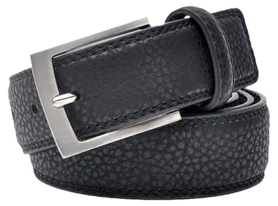 Image de Ceinture en cuir classique pour hommes, couleur noire