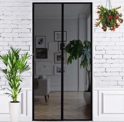 Produktbild von JPro Magnetisches Fliegengitter – Hochwertiges Fiberglas-Türgitter – Türvorhang – 210 x 91 cm – Schwarz