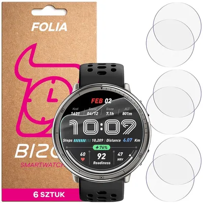 Produktbild von 6x Schutzfolie für den Bildschirm für Amazfit Active 2, Bizon Watch HydroFlex
