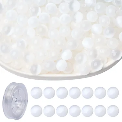 Image de 100 perles en pierre naturelle pour la création de bijoux (sélénite naturelle)
